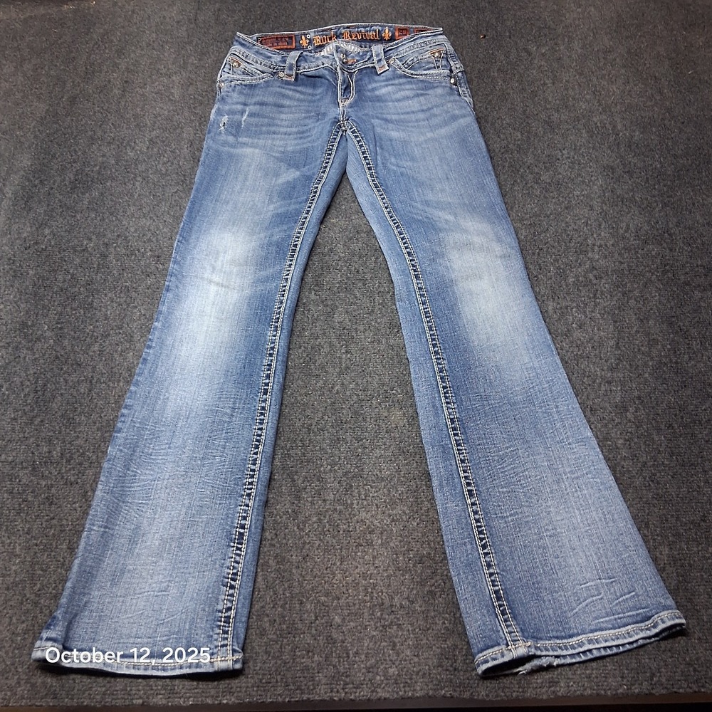 Rock Revival Jeans Womens Size 29 Stephanie Boot Embroidered Flap Pocket - Picture 5 of 13